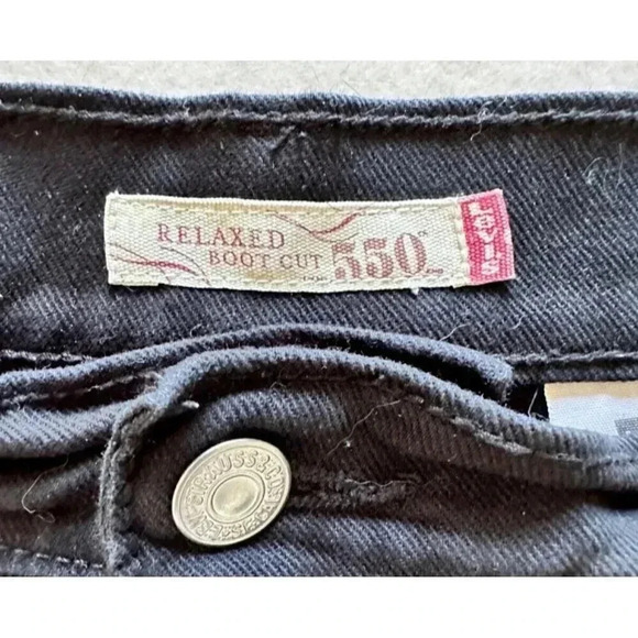 Levi 550 Relaxed Fit Boot Cut Women's Size 6S Black Jeans - Picture 6 of 10